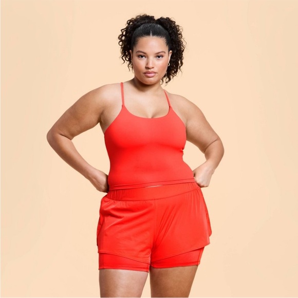 Blogilates Women's Strappy Cropped Tank Top - Coral Red S - Picture 1 of 8